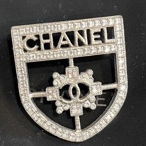 Authentic Chanel silver Crystal brooch.